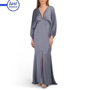 SACHIN + BABI Grey Satin Gabby Gown